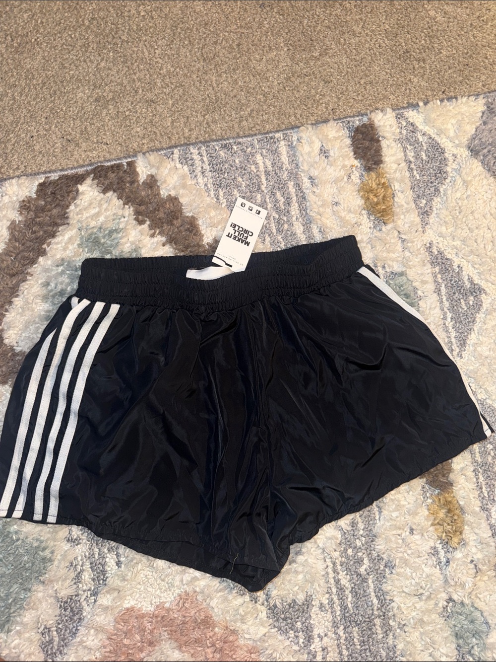 Jolie & Joy Black Athletic Shorts with White Stripes